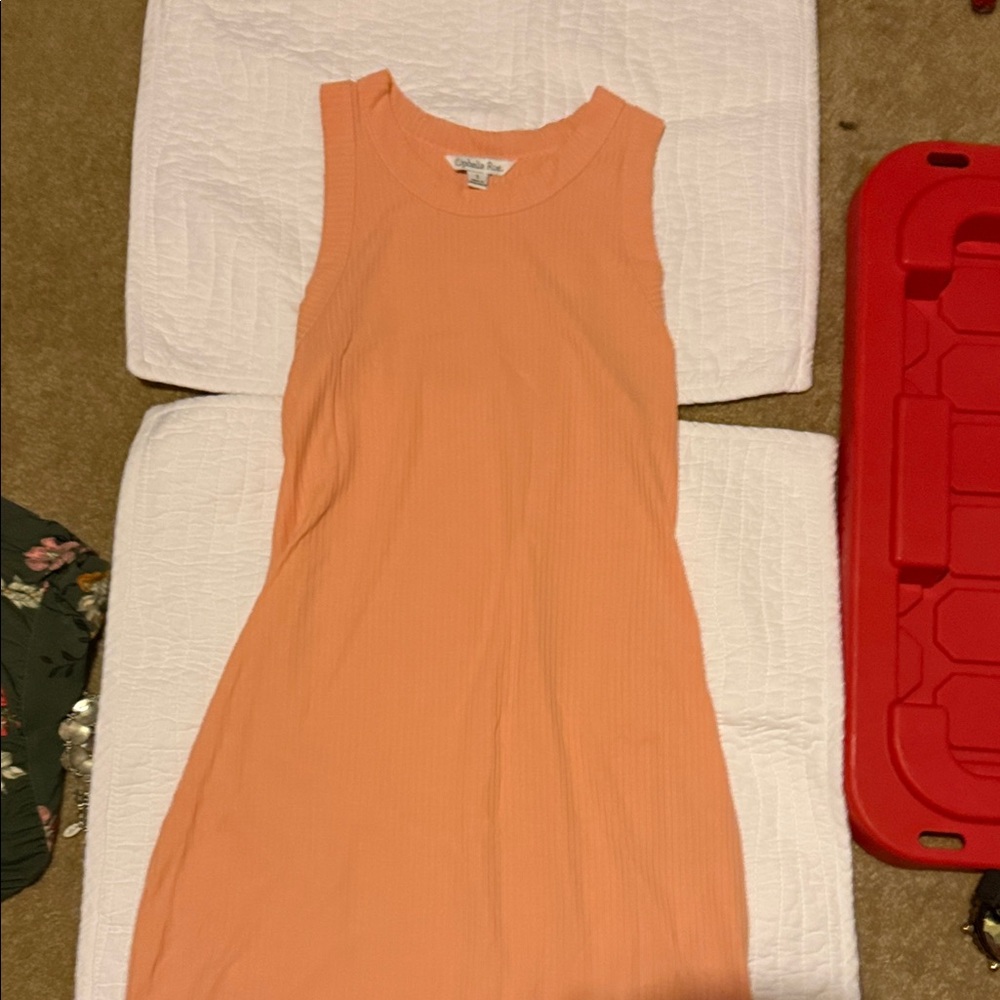 Sleeveless Peach Dress